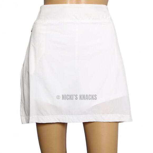 Calvin Klein White Tennis Skort Zip Pockets Stretch Built-In Shorts Size XL - Picture 2 of 12